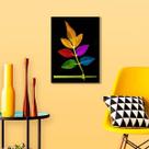 Quadro Decorativo Folha Multicolorida 45x34cm