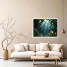 Quadro Decorativo Folhagem Verde e Laranja - 50x70cm
