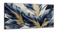 Quadro Decorativo Folhas e Arcos Laranja Estilo 3d em Tecido canvas 130x60