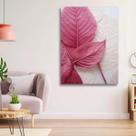 Quadro Decorativo Folhas Elegante Rosas 60x90 Tela Madeira e Tecido Canvas