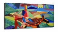 Quadro Decorativo Formas Canoa 130x60 em Tecido Canvas Quadro Decorativo Formas Canoa 130x60 em Tecido Canvas