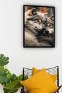 Quadro Decorativo Foto Casal de Lobos - 70x50cm