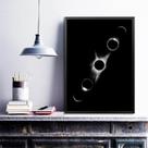 Quadro Decorativo Fotografia Eclipse Lunar 24x18cm - com vidro