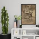 Quadro Decorativo Fotografia Homem Antigo de Bicicleta 45x34cm