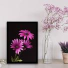 Quadro Decorativo Fotografia Margaridas Roxas 45x34cm