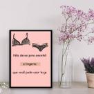 Quadro Decorativo Frase Lingerie 24x18cm