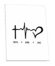 Quadro Decorativo Frase Religiao Fe Esperanca Amor 28 x 20 cm MDF 6mm