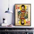 Quadro Decorativo Freddie Mercury- Carta Baralho 24x18cm - com vidro