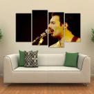 Quadro Decorativo Freddie Mercury Sala Em Tecido 4 Peças 1Re