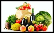 Quadro Decorativo Frutas Nutrição Vegetais Vinho Fruteira Lojas Cozinha Sala Com Moldura RC011