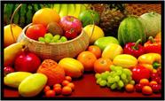 Quadro Decorativo Frutas Vegetais Fruteira Lojas Cozinha Sala Com Moldura RC001