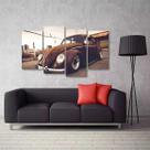 Quadro Decorativo Fusca Antigo Carros Mosaico Tecido 4 Peças