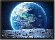 Quadro Decorativo Galáxias Planeta Terra Estrelas Decorações Salas Com Moldura
