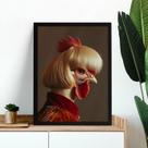 Quadro Decorativo Galinha Disfarçada 33x24cm