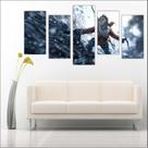 Quadro Decorativo Game Jogo Tomb Raider Salas Quartos 5 peças com Moldura