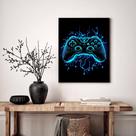 Quadro Decorativo Gamer Azul - 70x50cm Quadro Decorativo Gamer Azul - 70x50cm