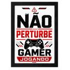 Quadro Decorativo Gamer "Não Perturbe Gamer Jogando" Branco