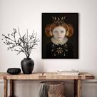 Quadro Decorativo Garotinha Coroa Fone - 70x50cm