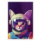 Quadro Decorativo Gato Astronauta Moldura Cx Alta 40x60 Titulo Moldura Branca