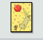 Quadro Decorativo Gato e Rato Desenho Cartoon com Moldura E Acetato Tamanho A3