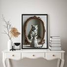 Quadro Decorativo Gato Espelho Tigre 24x18cm