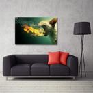 Quadro decorativo Gato Fogo Humor com Tela de Tecido
