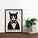 Quadro Decorativo Gato - Jazz Day 45x34cm