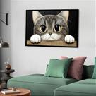 Quadro Decorativo Gato Olhar Muro - 50x70cm