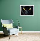 Quadro Decorativo Gato Preto Olhos - 50x70cm