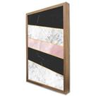 Quadro Decorativo Geométrico Listras Mármore em Moldura Caixa