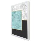 Quadro Decorativo Geométrico Mármore Quadriculado em Moldura Caixa