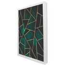 Quadro Decorativo Geométrico Mosaico Verde em Moldura Caixa