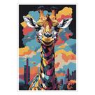 Quadro Decorativo Girafa Cores Moldura Cx Alta 40x60