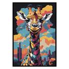 Quadro Decorativo Girafa Cores Moldura Cx Alta 40x60