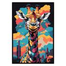 Quadro Decorativo Girafa Cores Moldura Cx Alta 40x60 Titulo Moldura Preta