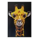 Quadro Decorativo Girafa De óculos Moldura Cx Alta 100x66 Titulo Moldura Preta