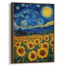 Quadro decorativo Girassol em Noite de Luz Estrelada - Art Canvas