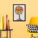 Quadro Decorativo Globo Flores 45x34cm Quadro Decorativo Globo Flores 45x34cm