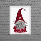 Quadro Decorativo Gnomo De Natal 33x24cm