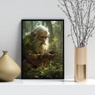 Quadro Decorativo Gnomo Druída 33x24cm - com vidro Quadro Decorativo Gnomo Druída 33x24cm - com vidro