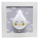 Quadro Decorativo Gota Com Carinha Cinza Quarto Bebê Infantil Menina Menino