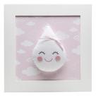 Quadro Decorativo Gota Com Carinha Rosa Quarto Bebê Infantil Menina