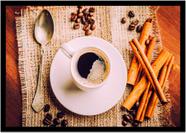 Quadro Decorativo Gourmet Café Xícara Padarias Cafeterias Confeitarias Comércio Com Moldura RC014