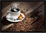 Quadro Decorativo Gourmet Café Xícara Padarias Cafeterias Confeitarias Comércio Com Moldura RC017