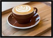 Quadro Decorativo Gourmet Café Xícara Padarias Cafeterias Confeitarias Comércio Com Moldura RC019