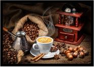 Quadro Decorativo Gourmet Café Xícara Padarias Cafeterias Confeitarias Comércio Com Moldura RC021