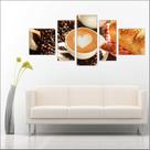 Quadro Decorativo Gourmet Cafeterias Padarias Café Com 5 Peças TT4