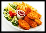 Quadro Decorativo Gourmet Prato Feito Frango Vegetais Restaurantes Com Moldura RC068