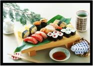 Quadro Decorativo Gourmet Sushi Bar Delivery Restaurantes Comércio Com Moldura RC54