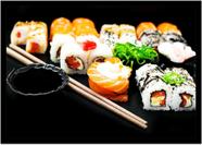 Quadro Decorativo Gourmet Sushi Bar Delivery Restaurantes Comércio Com Moldura RC57